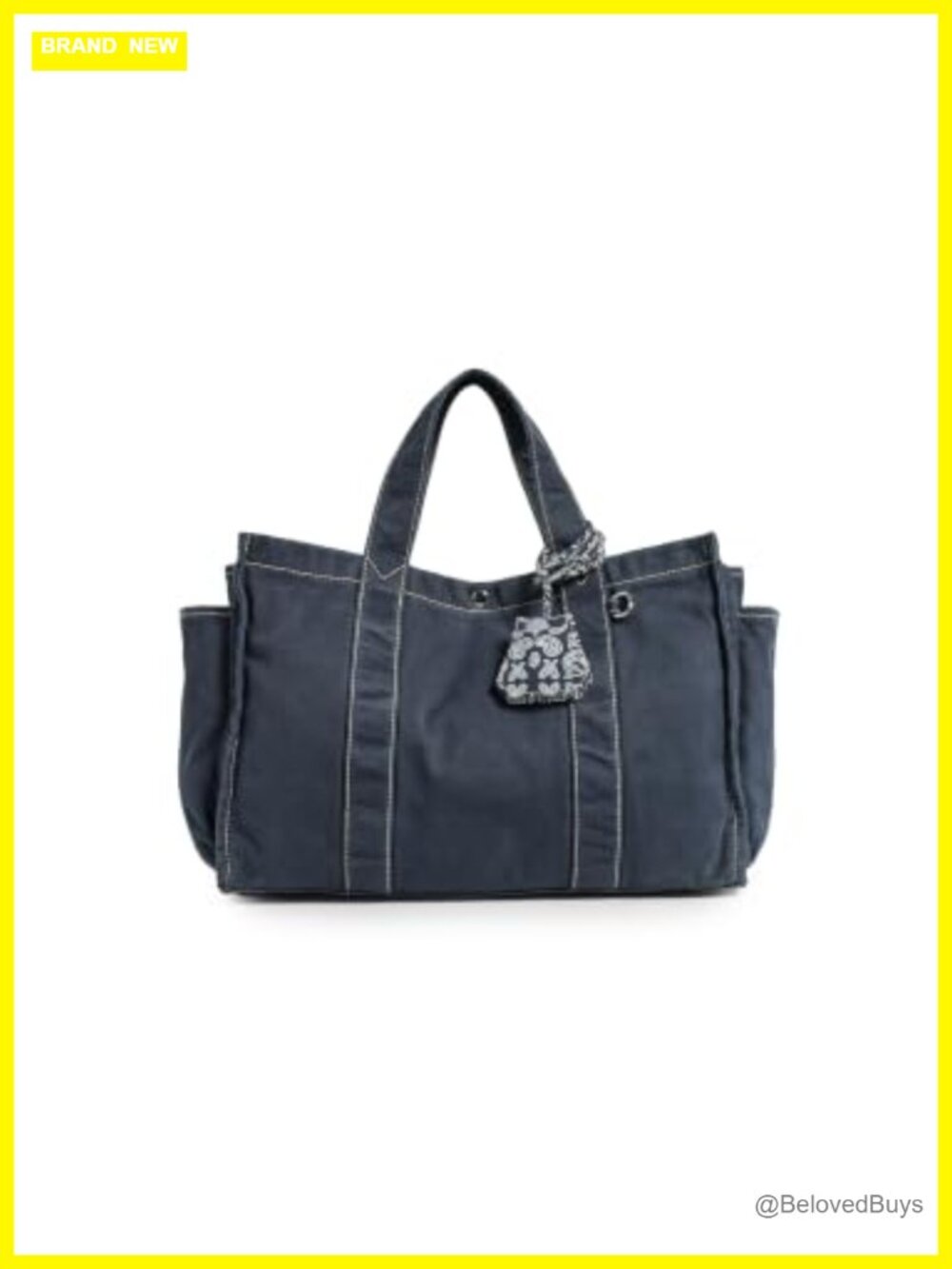 Washed Canvas Tote Large Cotton Shoulder Bag Open Snap Closure